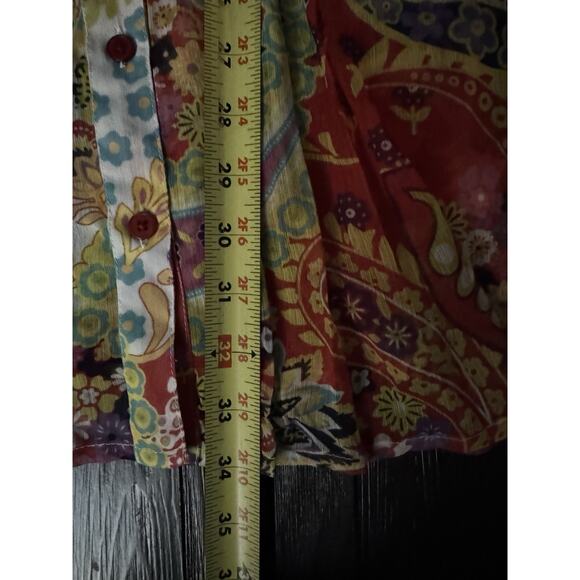Soft Surroundings Sheer Paisley Floral Bohemian Resort Oversized Tunic Top 1X - Picture 6 of 12
